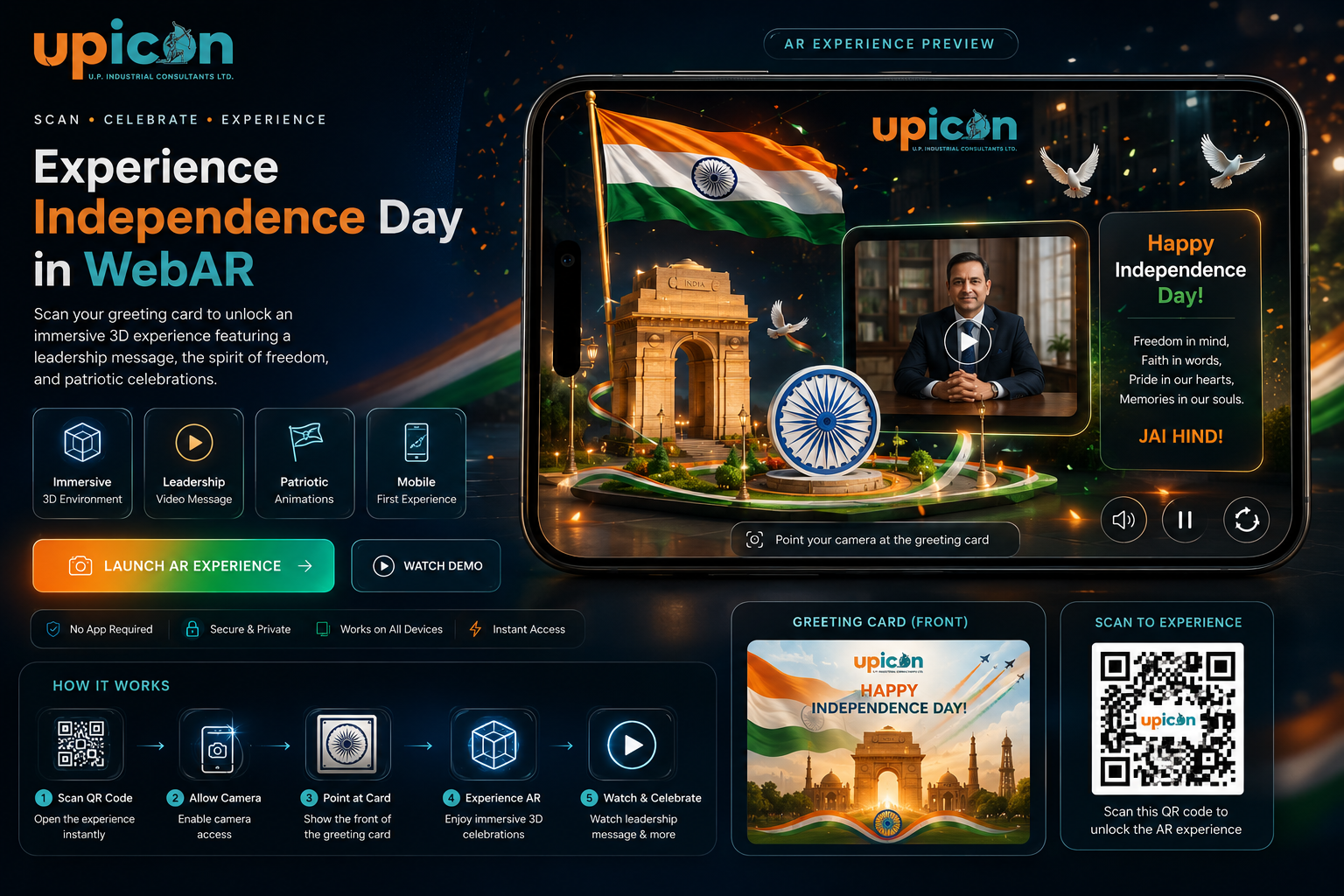 UPICON Independence Day WebAR preview